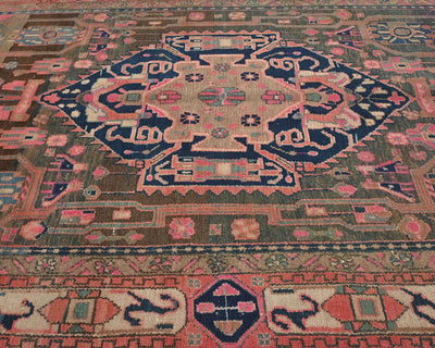 5x11 Vintage Gray Persian Style Hand Knotted Low Pile Wool Area Rug