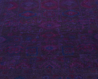 Alfombra de lana de pelo corto anudada a mano, estilo persa vintage morado, de 5 x 10 pulgadas
