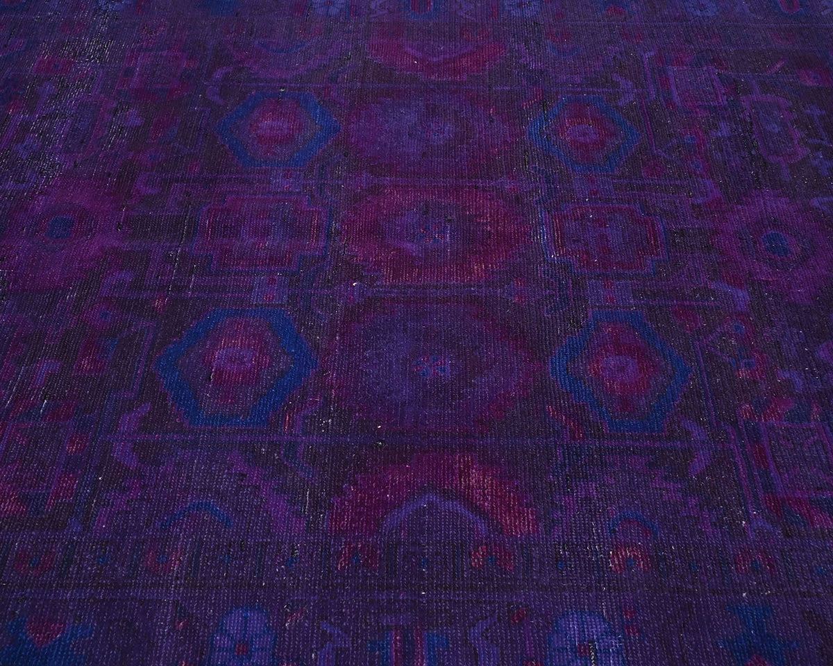 5x10 Vintage Purple Persian Style Hand Knotted Low Pile Wool Area Rug