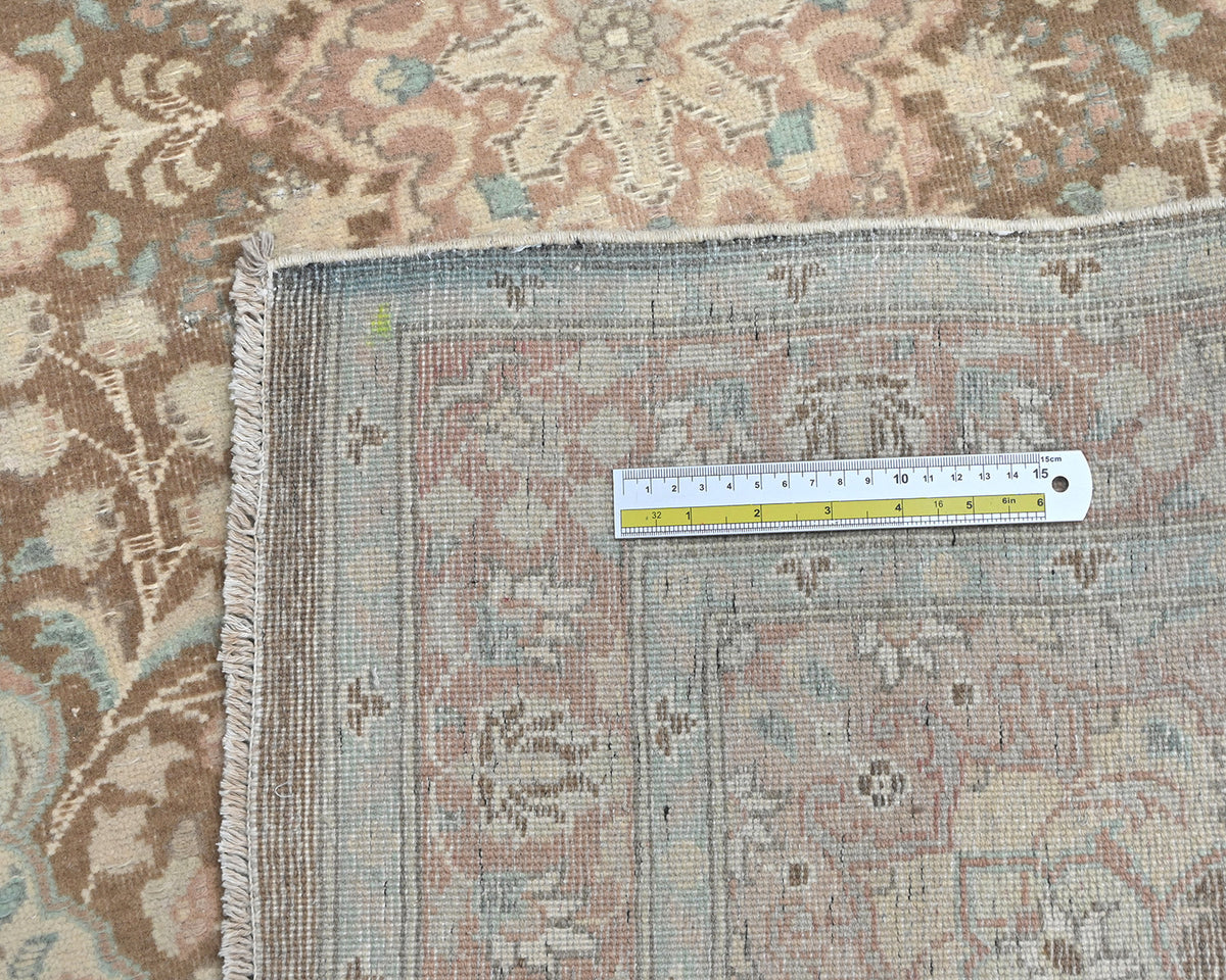 Alfombra de lana anudada a mano, estilo persa oriental marrón, de 3 x 5 pulgadas