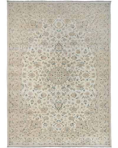 Alfombra de lana anudada a mano, estilo persa oriental beige, de 5 x 9 pulgadas