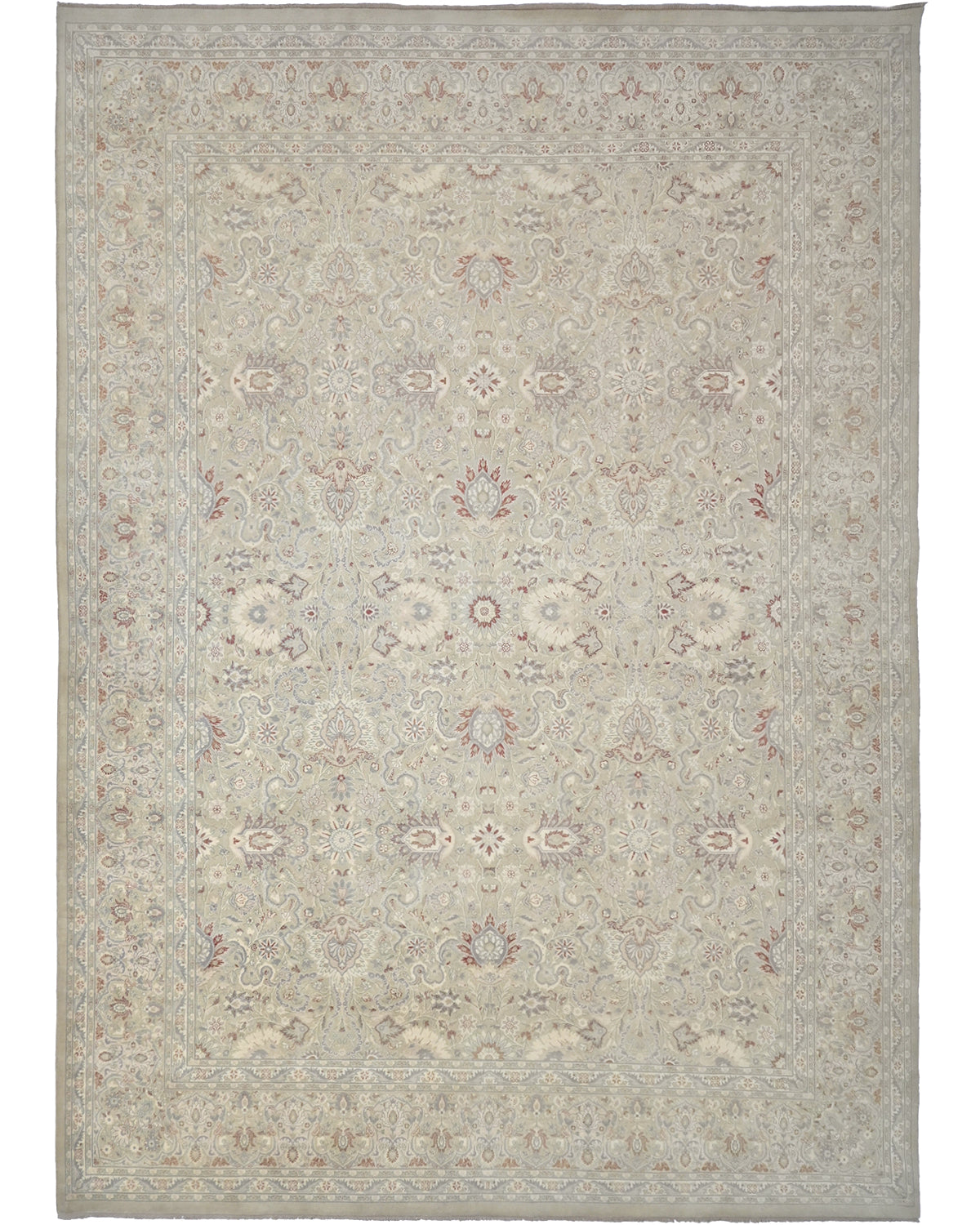 Alfombra de lana anudada a mano, estilo persa, color gris oriental, de 9 x 12 pulgadas