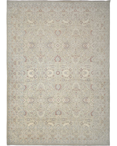 Alfombra de lana anudada a mano, estilo persa, color gris oriental, de 9 x 12 pulgadas