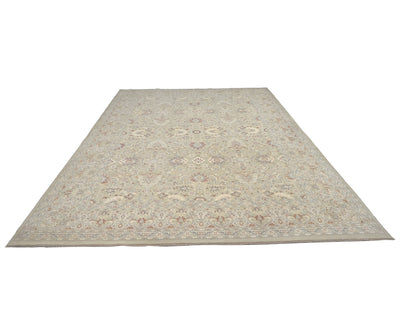 Alfombra de lana anudada a mano, estilo persa, color gris oriental, de 9 x 12 pulgadas