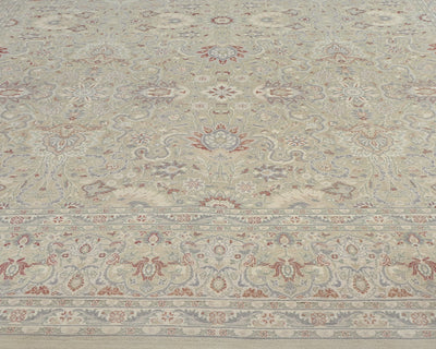 Alfombra de lana anudada a mano, estilo persa, color gris oriental, de 9 x 12 pulgadas