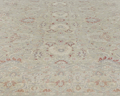 Alfombra de lana anudada a mano, estilo persa, color gris oriental, de 9 x 12 pulgadas
