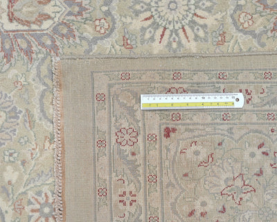 Alfombra de lana anudada a mano, estilo persa, color gris oriental, de 9 x 12 pulgadas