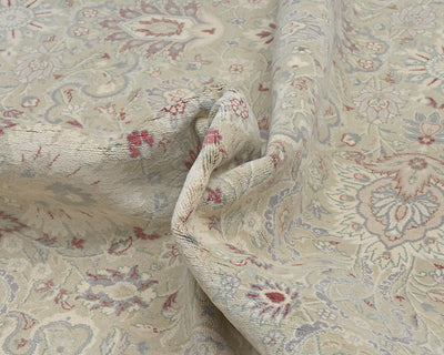 Alfombra de lana anudada a mano, estilo persa, color gris oriental, de 9 x 12 pulgadas