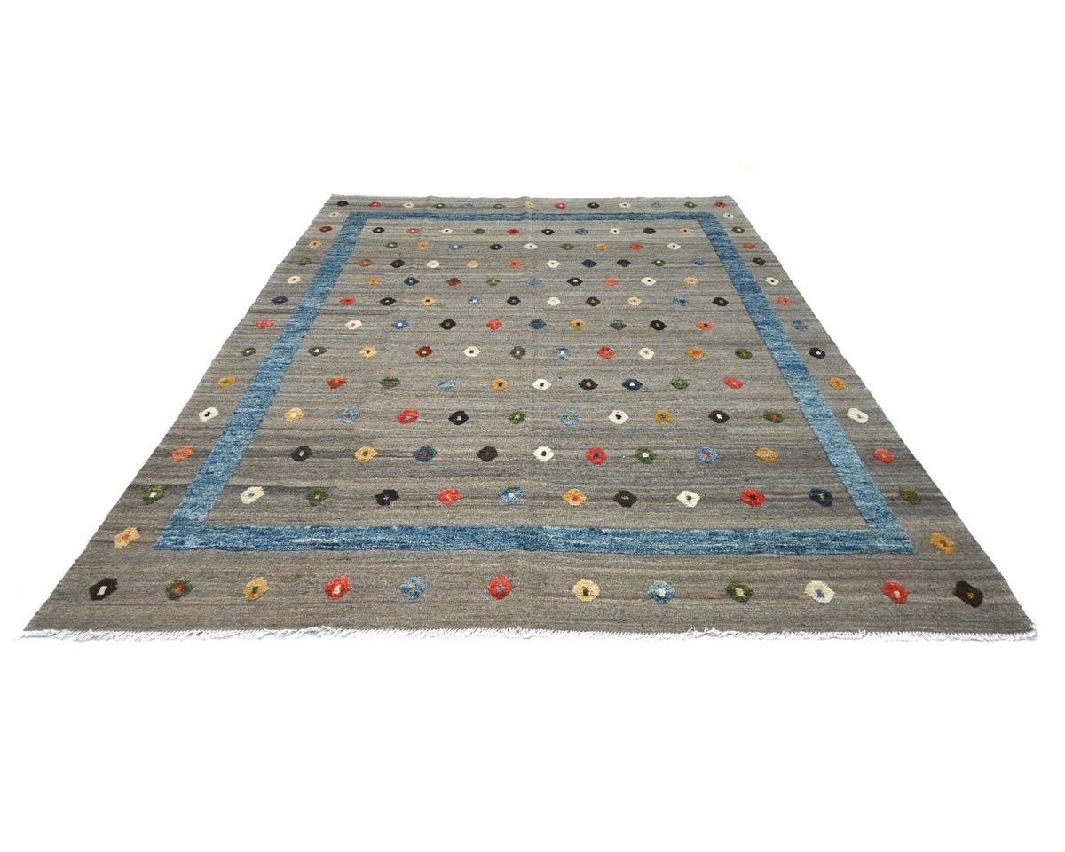 9x12 Moroccan Gray Hand Woven Wool Area Rug