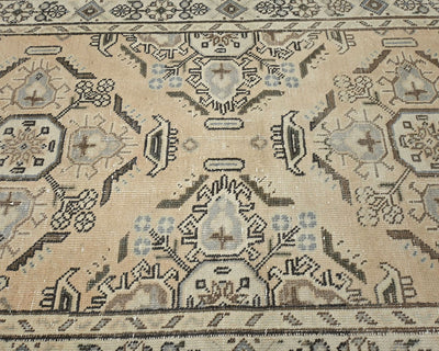 3x5 Vintage Brown Persian Style Hand Knotted Low Pile Wool Area Rug