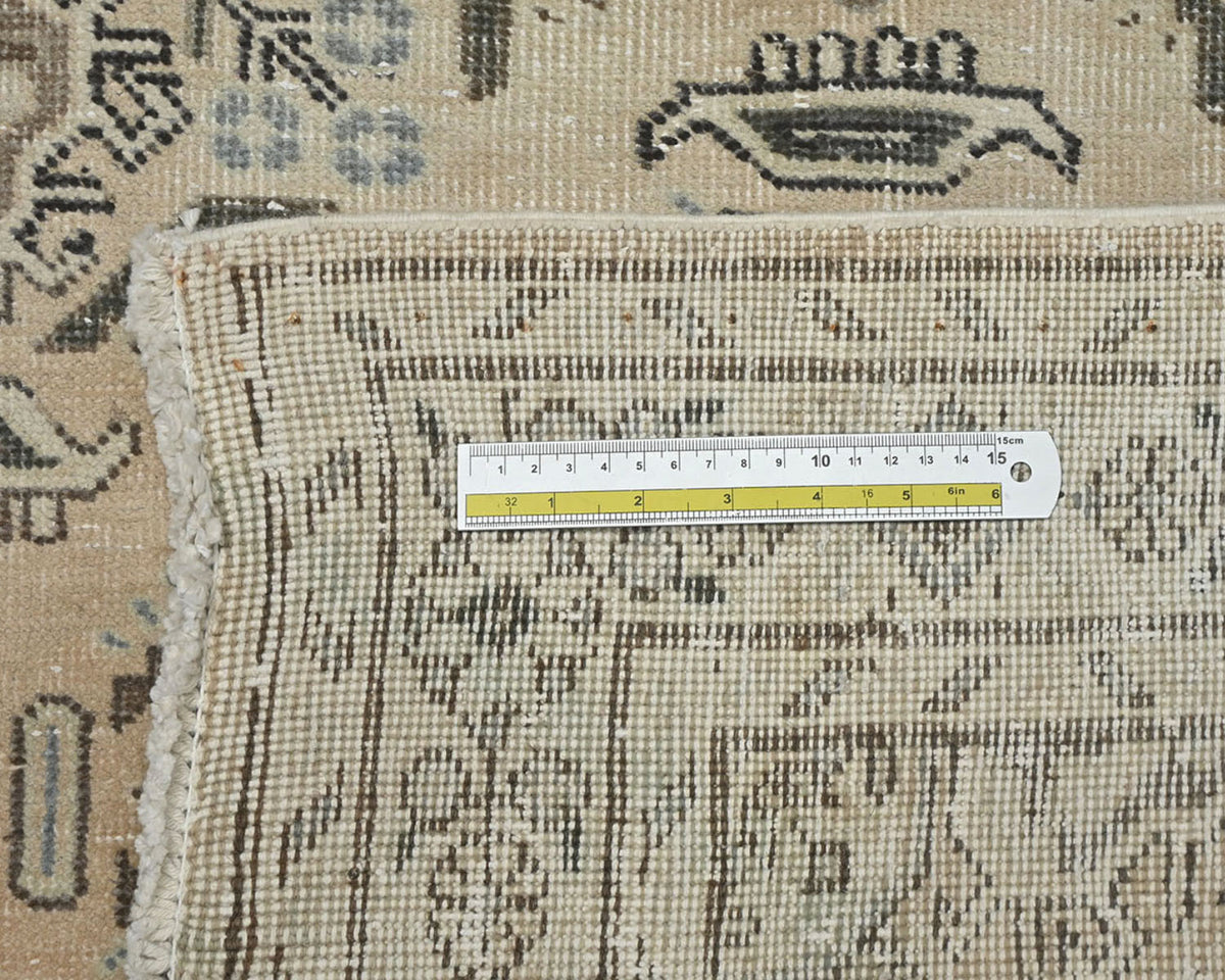 3x5 Vintage Brown Persian Style Hand Knotted Low Pile Wool Area Rug