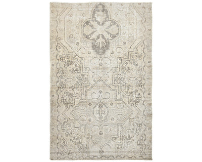 3x5 Vintage Brown Persian Style Hand Knotted Distressed Low Pile Wool Area Rug