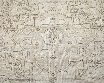 3x5 Vintage Brown Persian Style Hand Knotted Distressed Low Pile Wool Area Rug