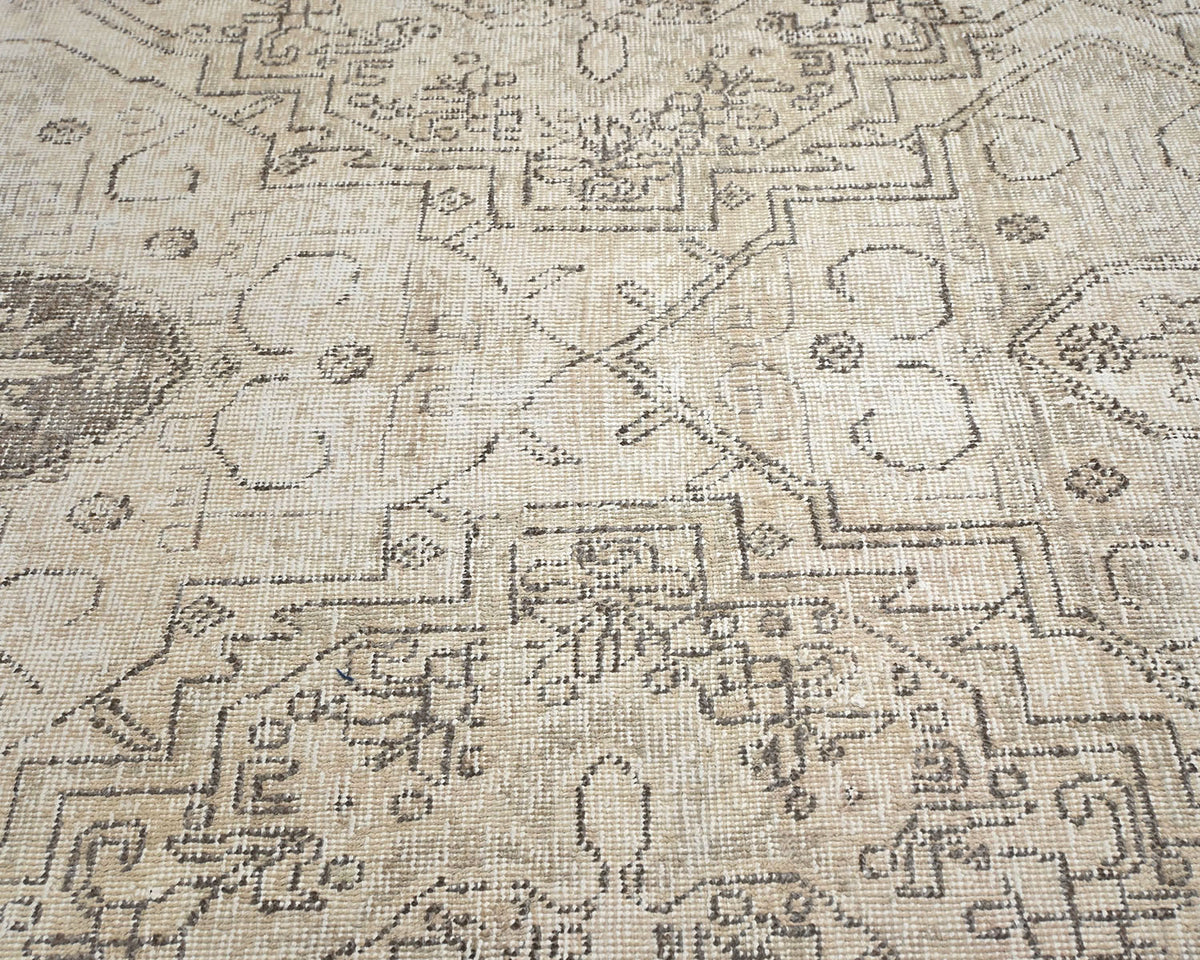 3x5 Vintage Brown Persian Style Hand Knotted Distressed Low Pile Wool Area Rug