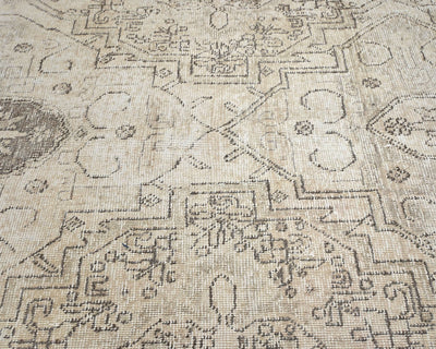 3x5 Vintage Brown Persian Style Hand Knotted Distressed Low Pile Wool Area Rug