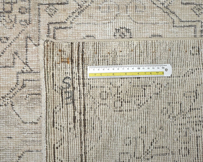 3x5 Vintage Brown Persian Style Hand Knotted Distressed Low Pile Wool Area Rug