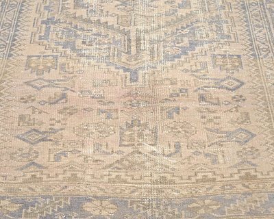 4x7 Vintage Brown Persian Style Hand Knotted Low Pile Wool Area Rug