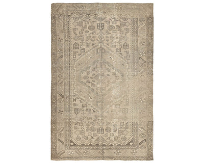 4x6 Vintage Brown Persian Style Hand Knotted Low Pile Wool Area Rug