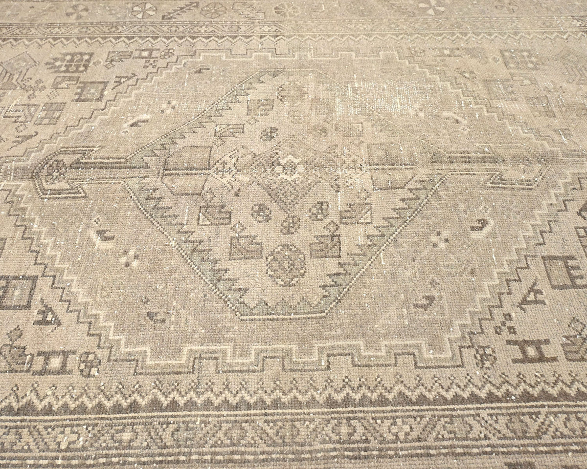 4x6 Vintage Brown Persian Style Hand Knotted Low Pile Wool Area Rug