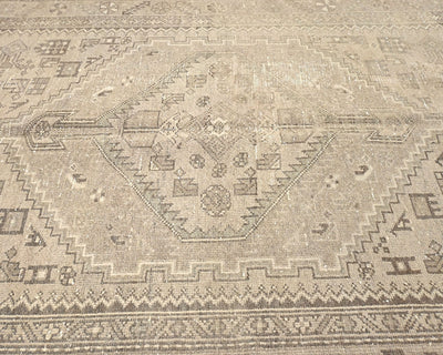 4x6 Vintage Brown Persian Style Hand Knotted Low Pile Wool Area Rug