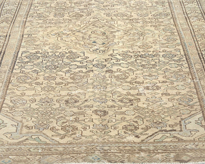4x7 Vintage Brown Persian Style Hand Knotted Low Pile Wool Area Rug
