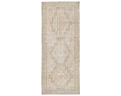 Alfombra de lana de pelo corto, estilo persa, anudada a mano, color marrón vintage, de 2,4 m