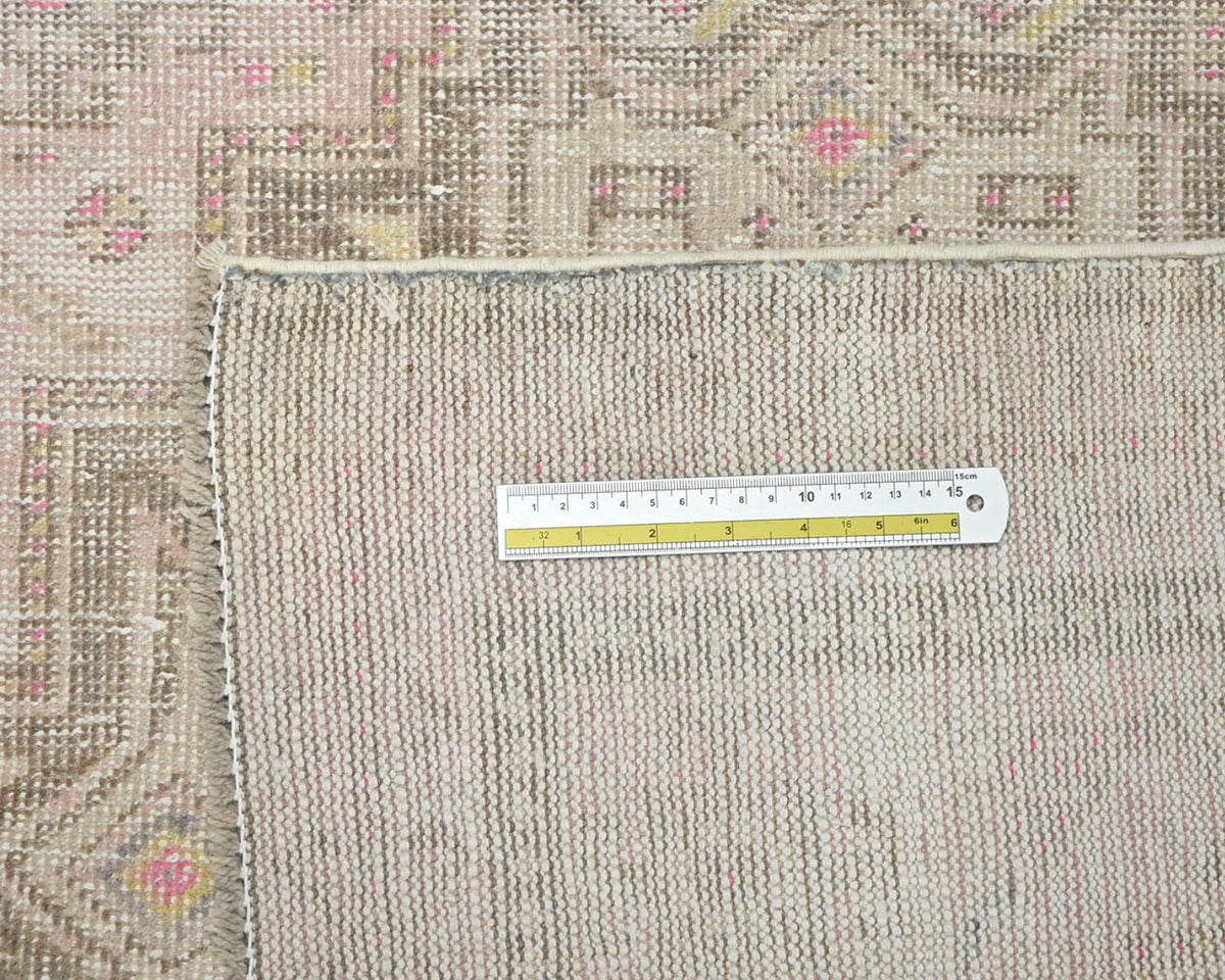 Alfombra de lana de pelo corto, estilo persa, anudada a mano, color marrón vintage, de 2,4 m