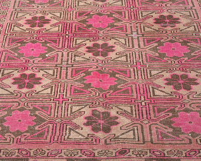 11 Ft Vintage Brown Persian Style Hand Knotted Low Pile Wool Runner Rug