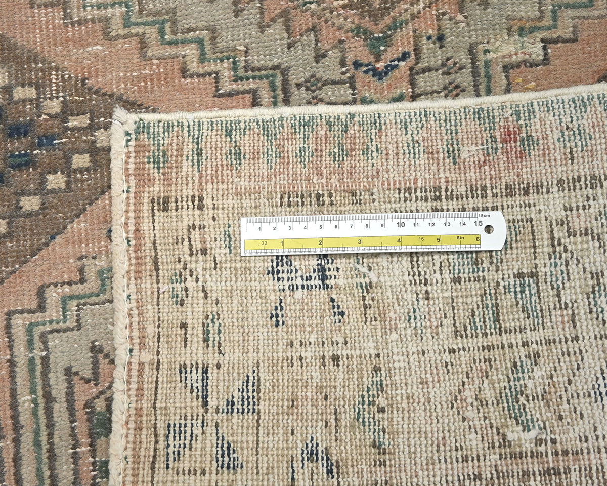 10 Ft Vintage Terracotta Persian Style Hand Knotted Low Pile Wool Runner Rug