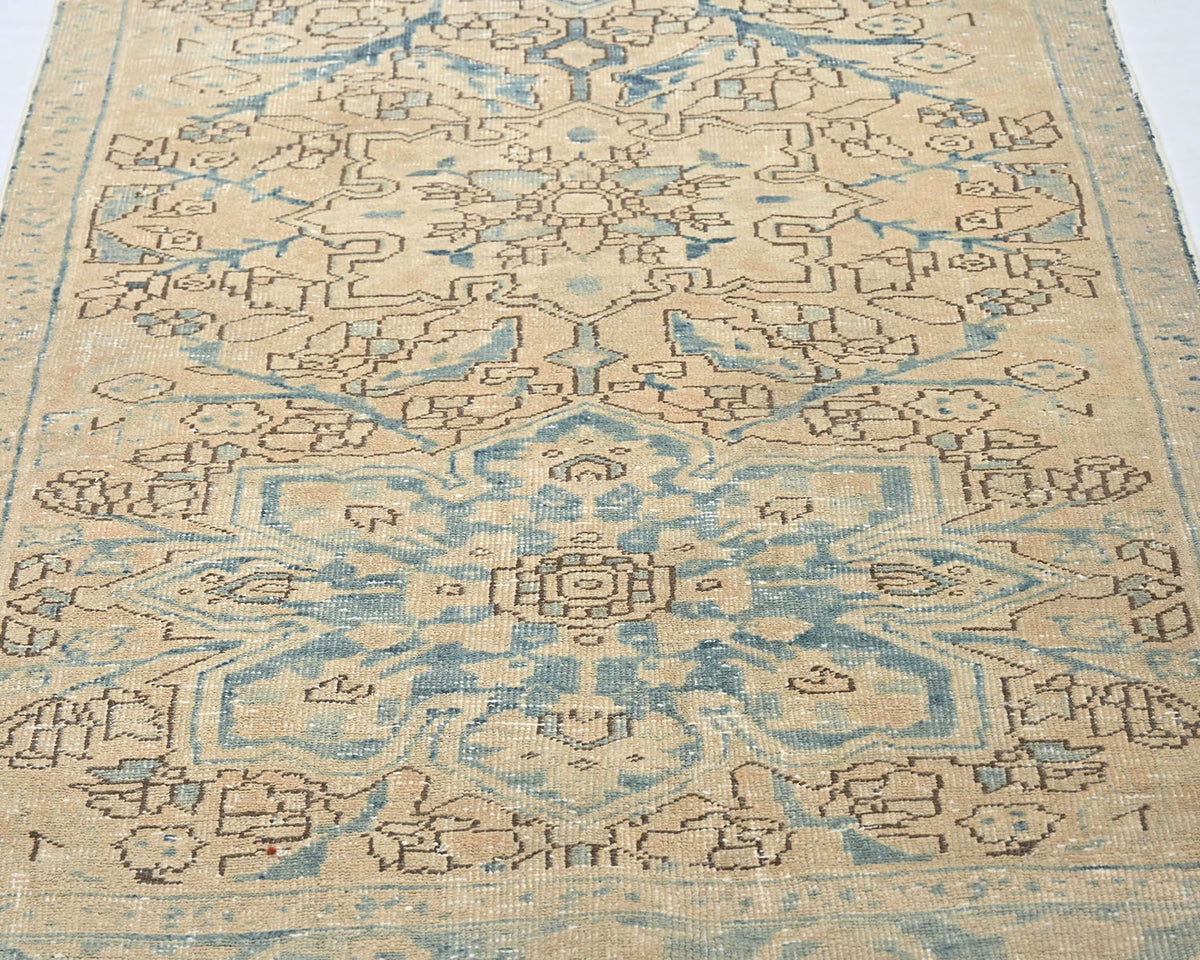 11 Ft Vintage Brown Persian Style Hand Knotted Low Pile Wool Runner Rug