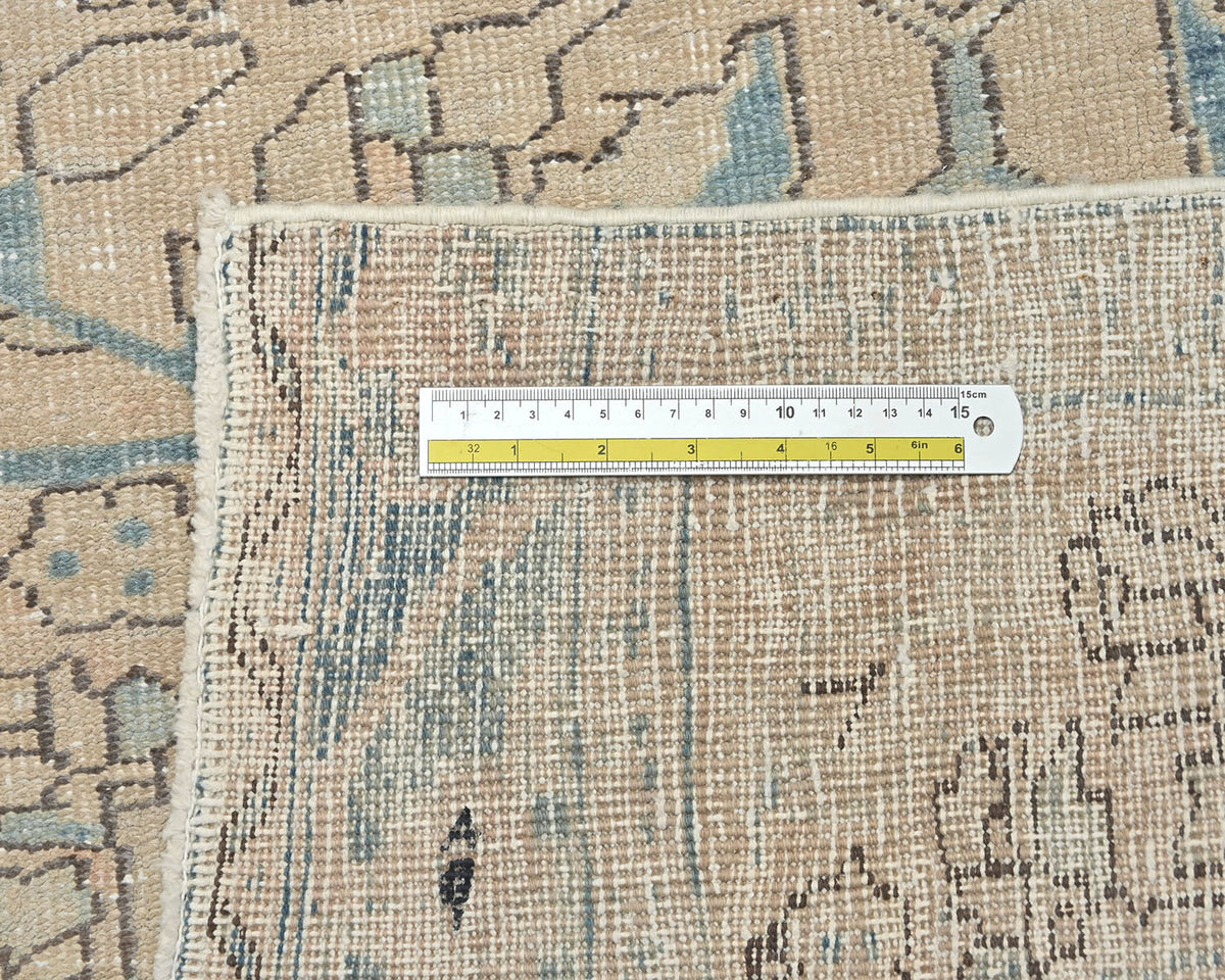 11 Ft Vintage Brown Persian Style Hand Knotted Low Pile Wool Runner Rug
