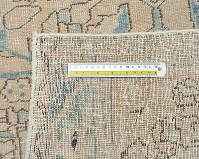 11 Ft Vintage Brown Persian Style Hand Knotted Low Pile Wool Runner Rug