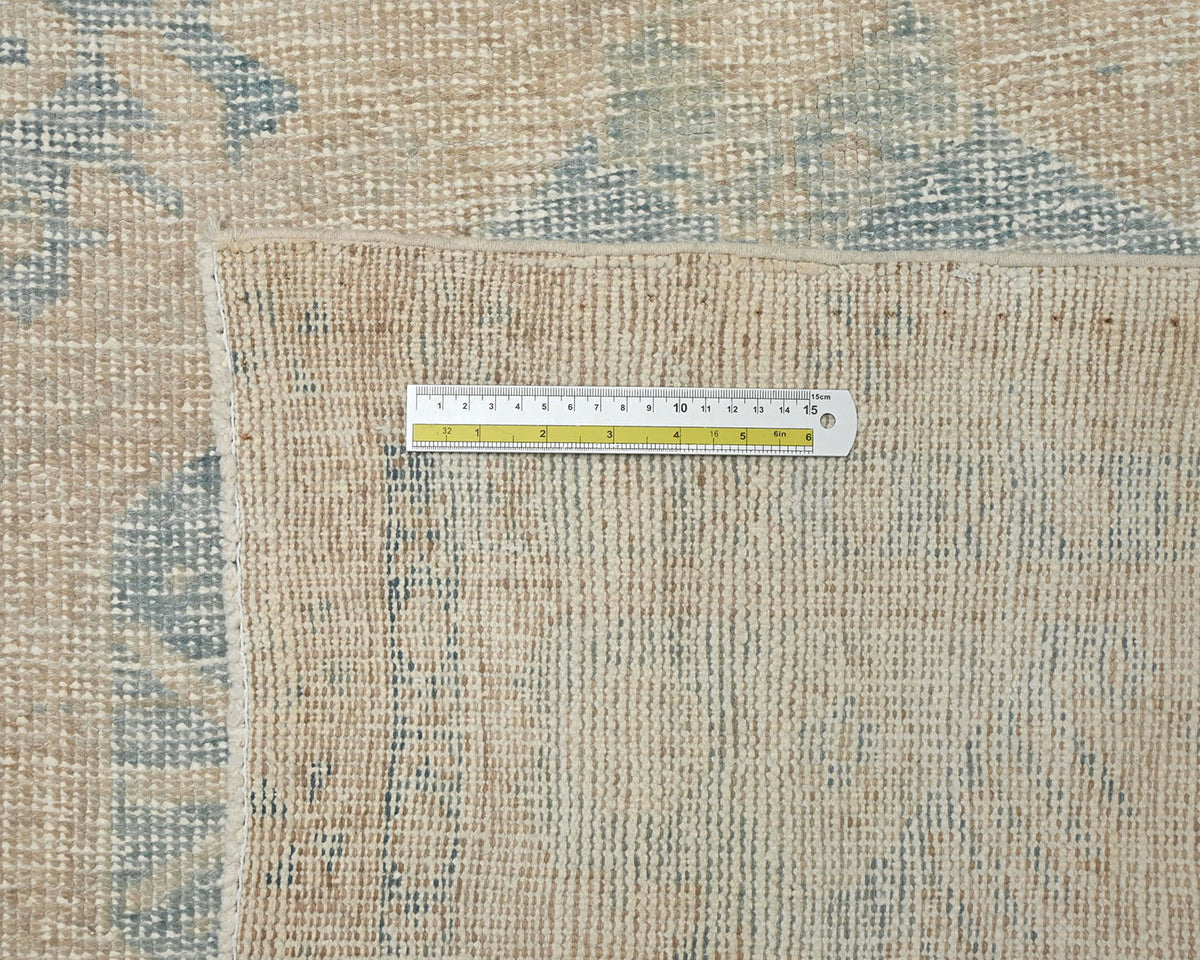 Alfombra de pelo corto desgastada, anudada a mano, estilo persa vintage, color marrón, de 3 m