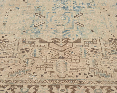 11 Ft Vintage Brown Persian Style Distressed Low Pile Wool Runner Rug