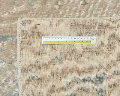 11 Ft Vintage Brown Persian Style Hand Knotted Distressed Low Pile Wool Runner Rug