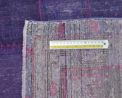 10 Feet Vintage Blue Persian Style Hand Knotted Distressed Low Pile Wool Runner Rug