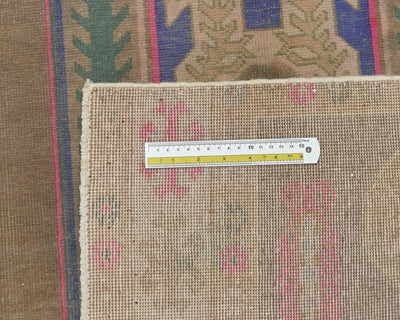 10 Ft Vintage Brown Persian Style Hand Knotted Low Pile Wool Runner Rug
