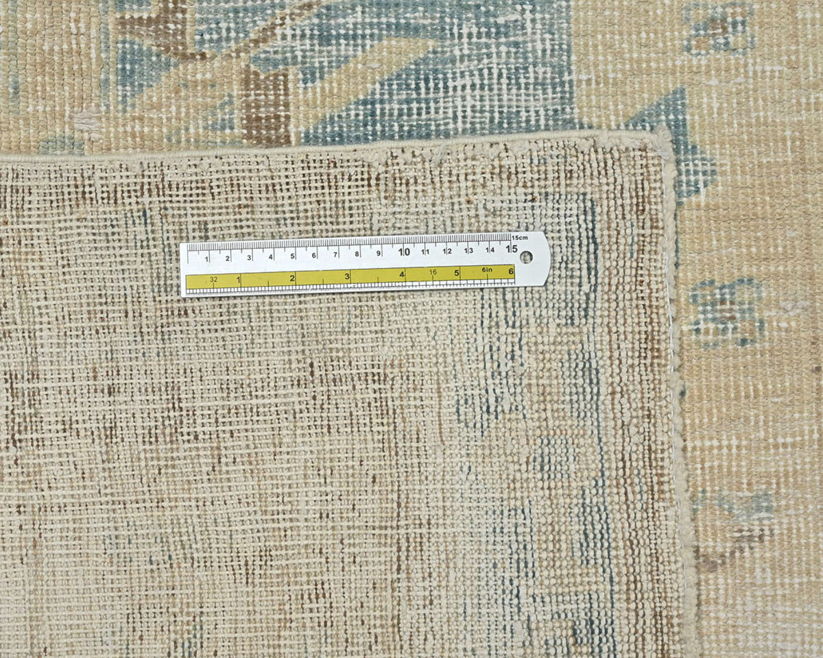 Alfombra de lana de pelo corto, estilo persa vintage, anudada a mano, de 3,35 m