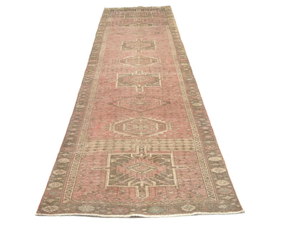 Alfombra de lana de pelo corto anudada a mano, estilo persa, terracota vintage, de 14 pies
