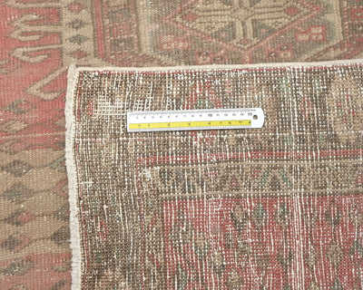 Alfombra de lana de pelo corto anudada a mano, estilo persa, terracota vintage, de 14 pies