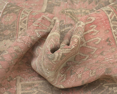 Alfombra de lana de pelo corto anudada a mano, estilo persa, terracota vintage, de 14 pies