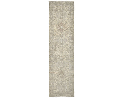 14 Ft Vintage Brown Persian Style Hand Knotted Low Pile Wool Runner Rug