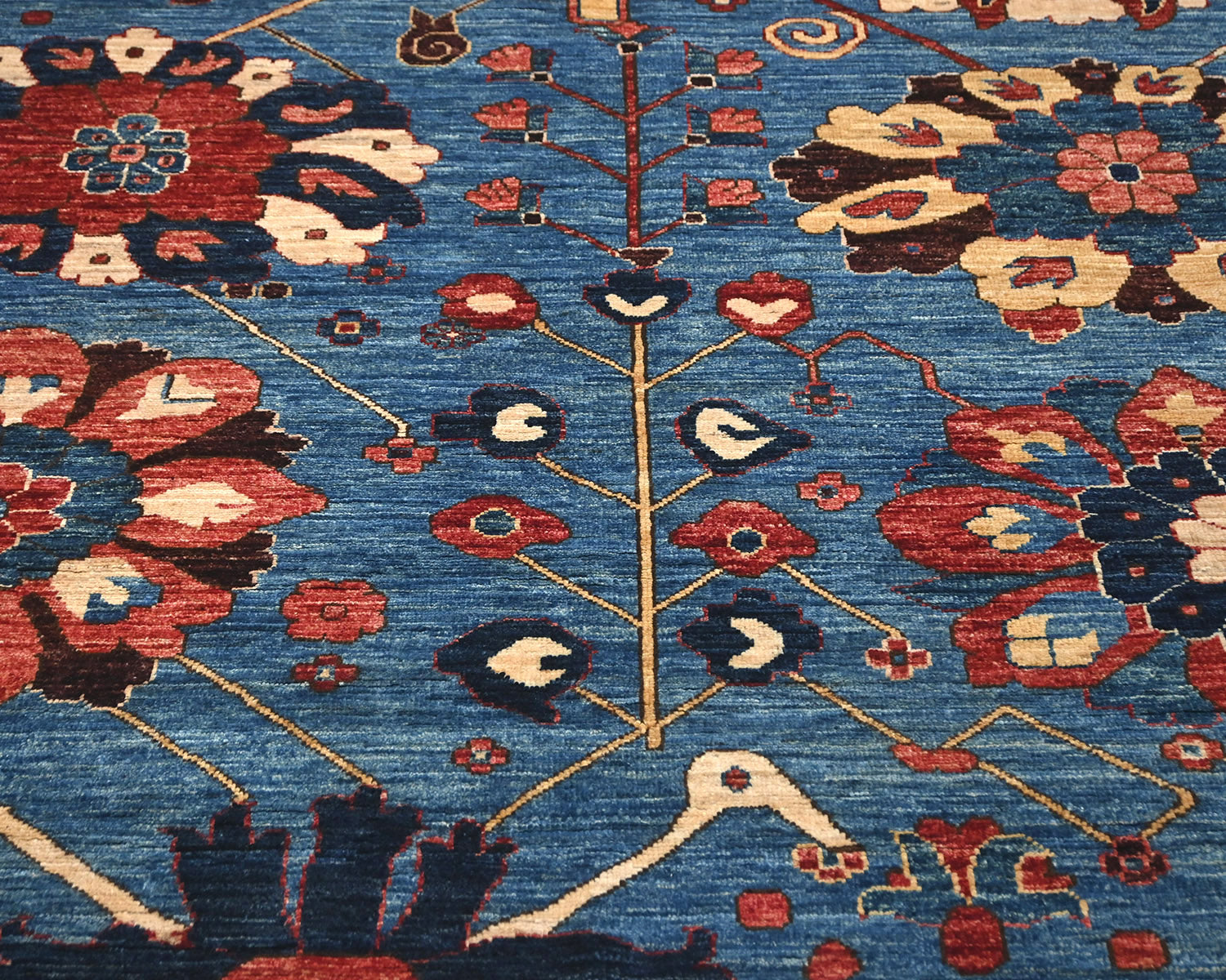 5x8 Blue Aryana Afghan Hand Knotted Veg Dye Wool Area Rug