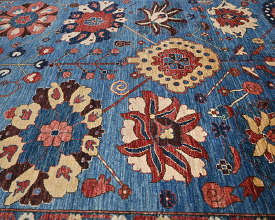 5x8 Blue Aryana Afghan Hand Knotted Veg Dye Wool Area Rug
