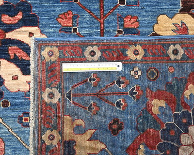 5x8 Blue Aryana Afghan Hand Knotted Veg Dye Wool Area Rug