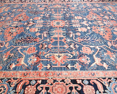 8x10 Blue Aryana Afghan Hand Knotted Veg Dye Wool Area Rug