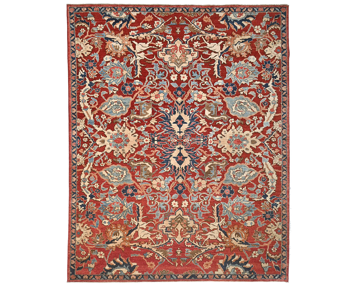Red 9x12 Aryana Afghan Hand Knotted Veg Dye Wool Area Rug