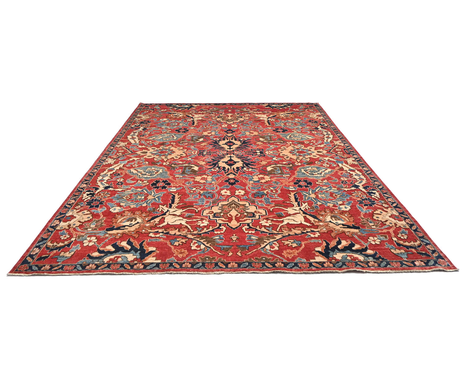 Red 9x12 Aryana Afghan Hand Knotted Veg Dye Wool Area Rug
