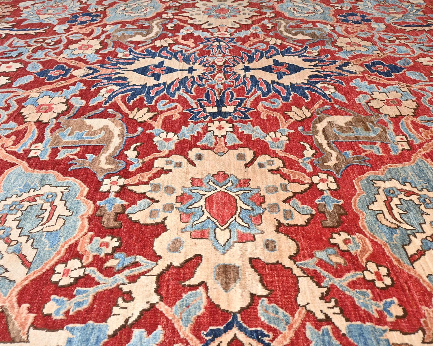 Red 9x12 Aryana Afghan Hand Knotted Veg Dye Wool Area Rug