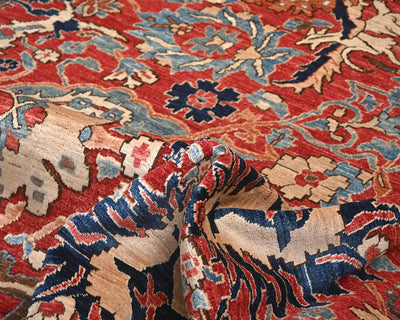 Red 9x12 Aryana Afghan Hand Knotted Veg Dye Wool Area Rug